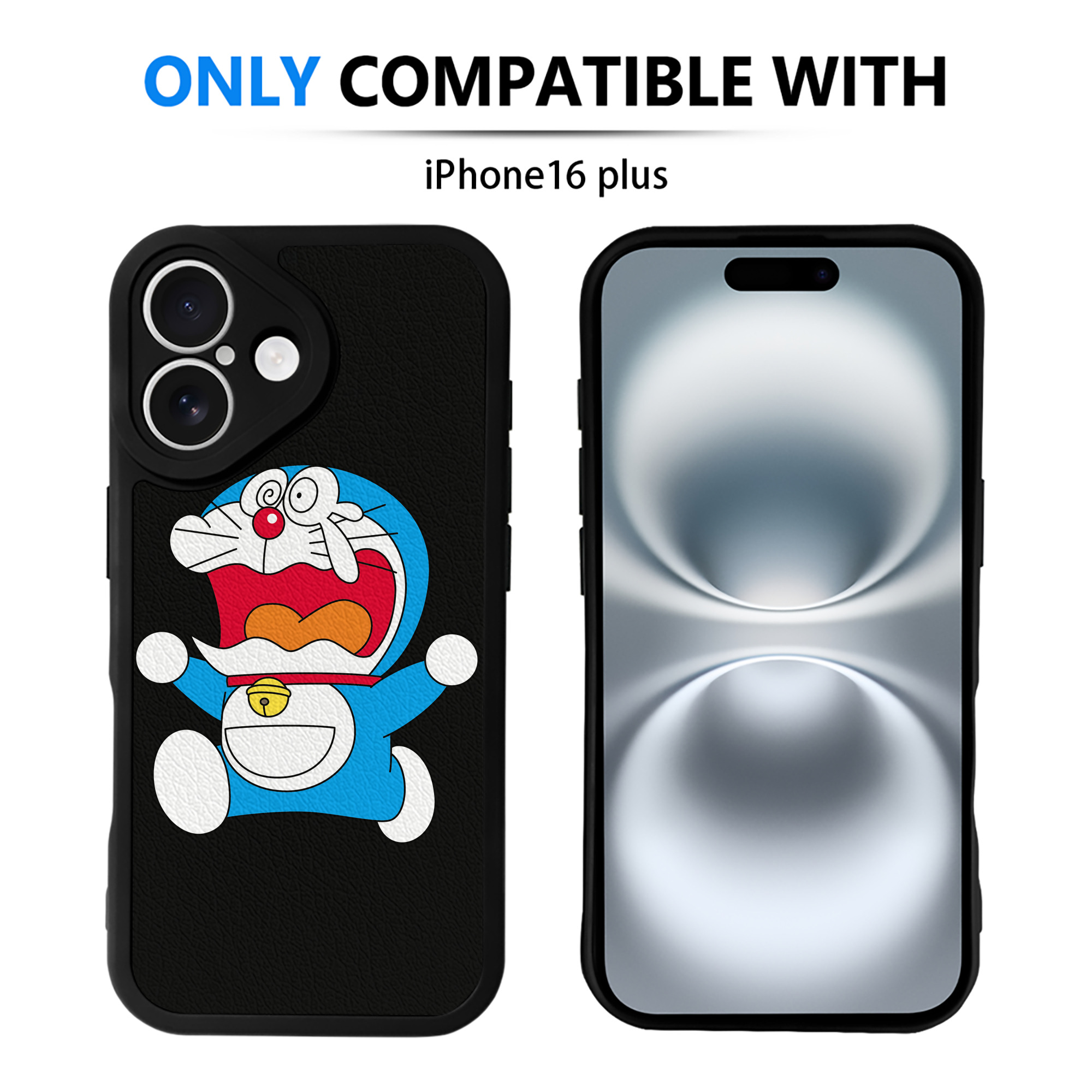 （画像用） ドラえもん Doraemon 【iPhone 16シリーズ対応】シリコンスマホケース（レザー調） 材質：シリコン